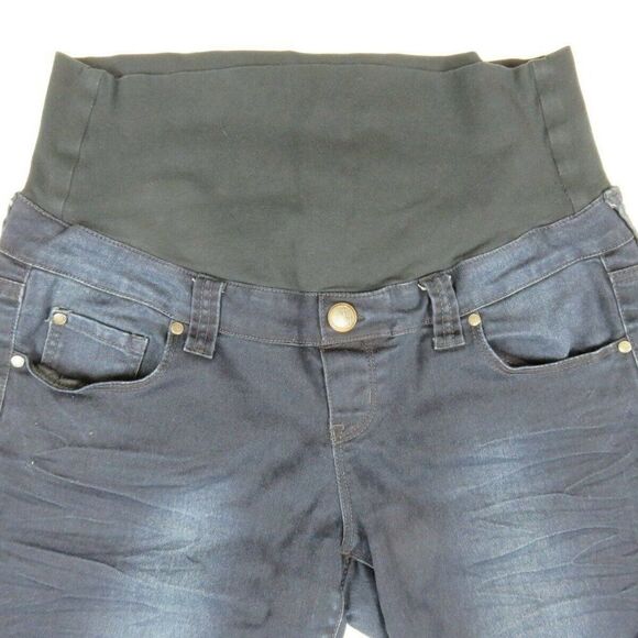 Thyme Maternity Jeans Stretch Cotton Blend Stretch Panel Pull-On Women's Size M - Picture 3 of 9